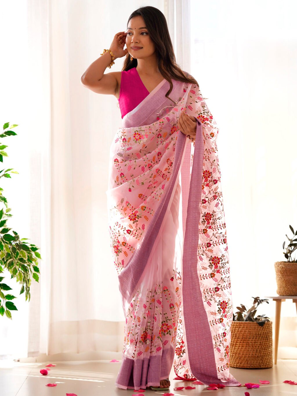 Pink Saree - Image 3