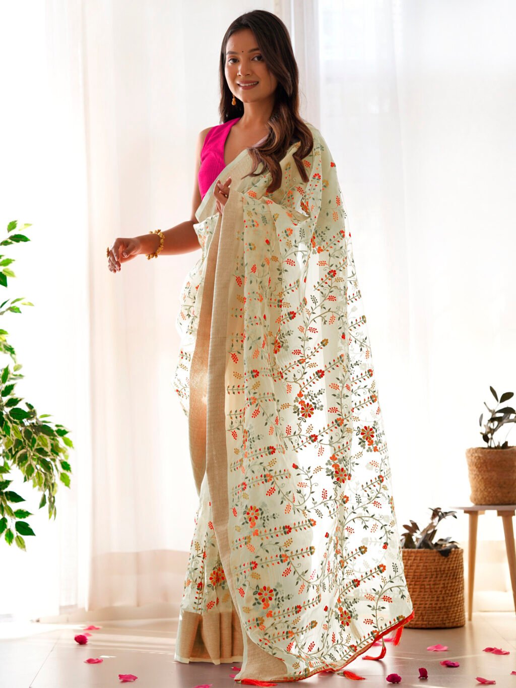 showcasing the beauty and craftsmanship of Silk Saree.