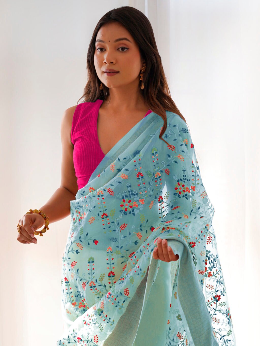 Light Blue Saree - Image 4