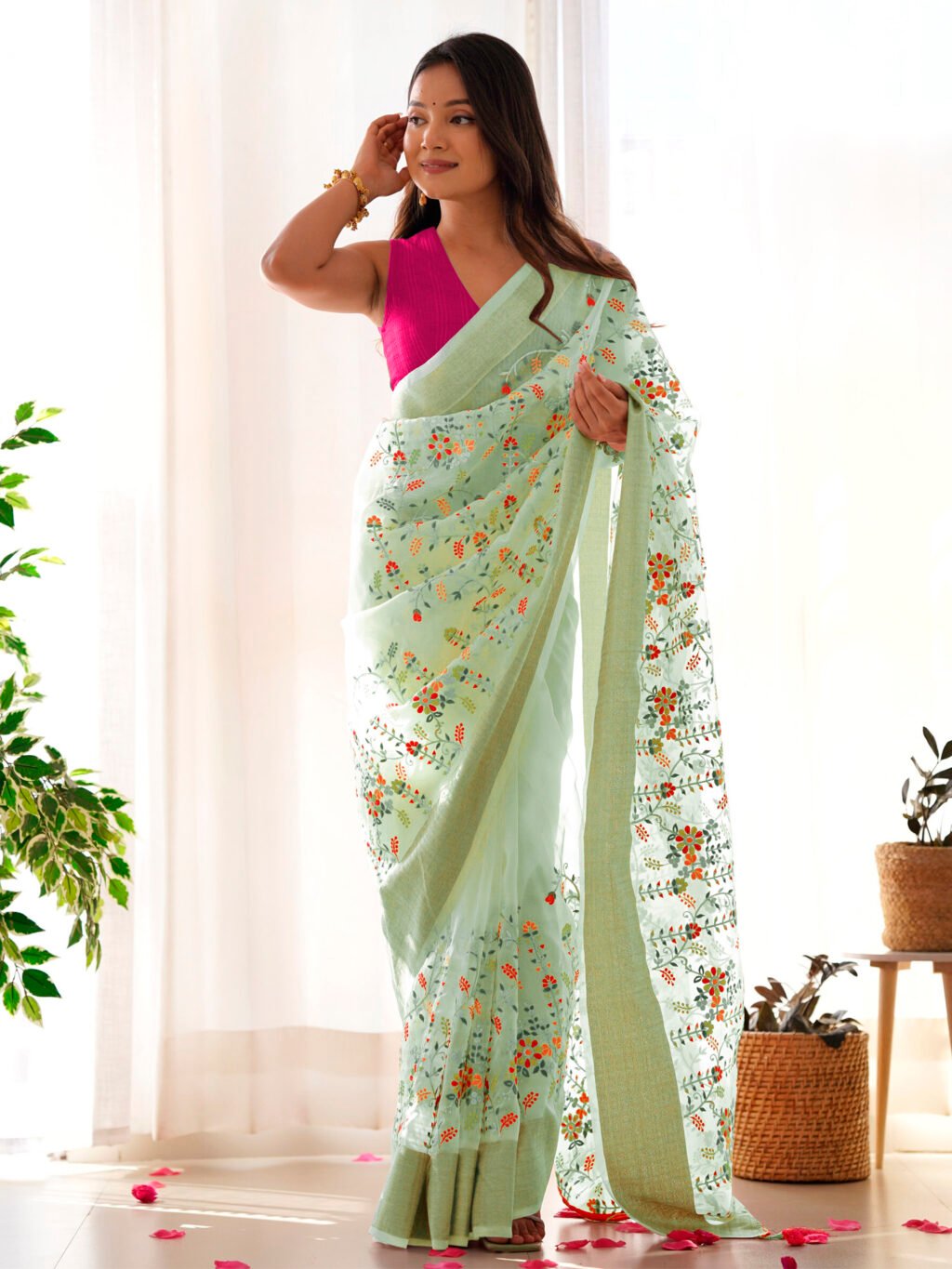 Light Green Saree - Image 3