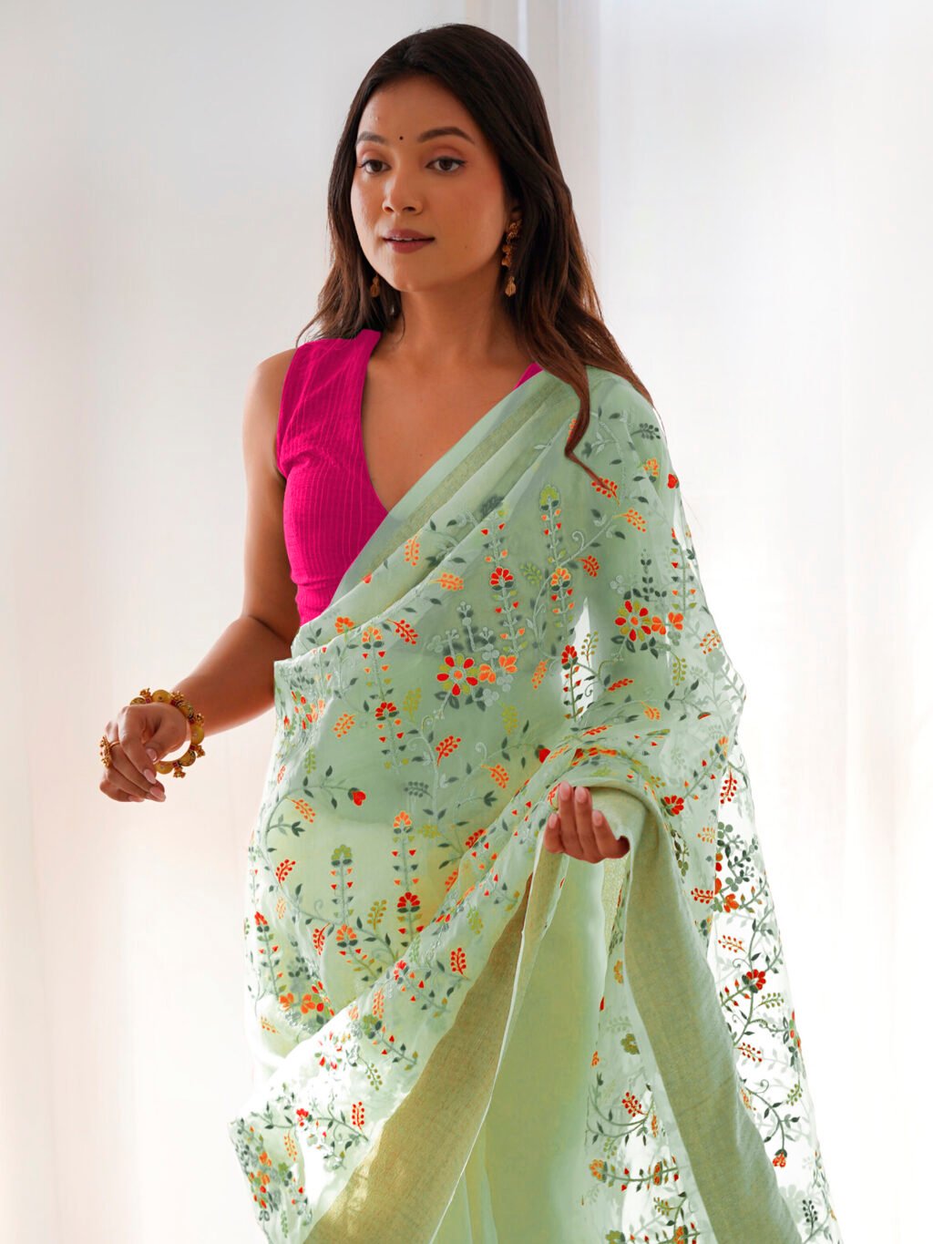 Light Green Saree - Image 4