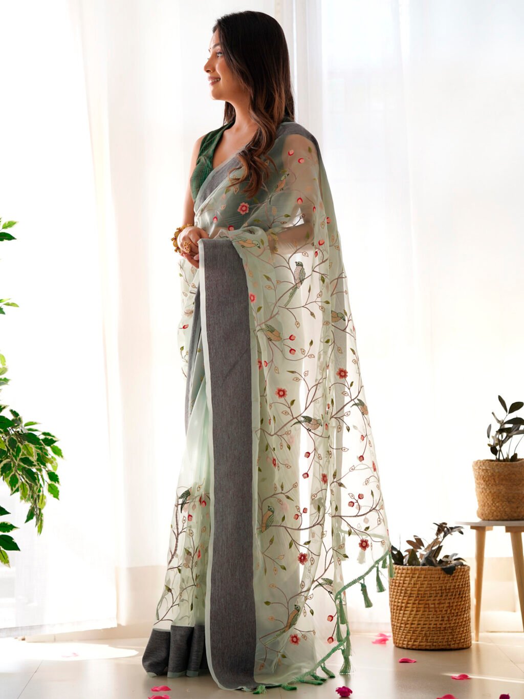 showcasing the beauty and craftsmanship of Silk Saree.