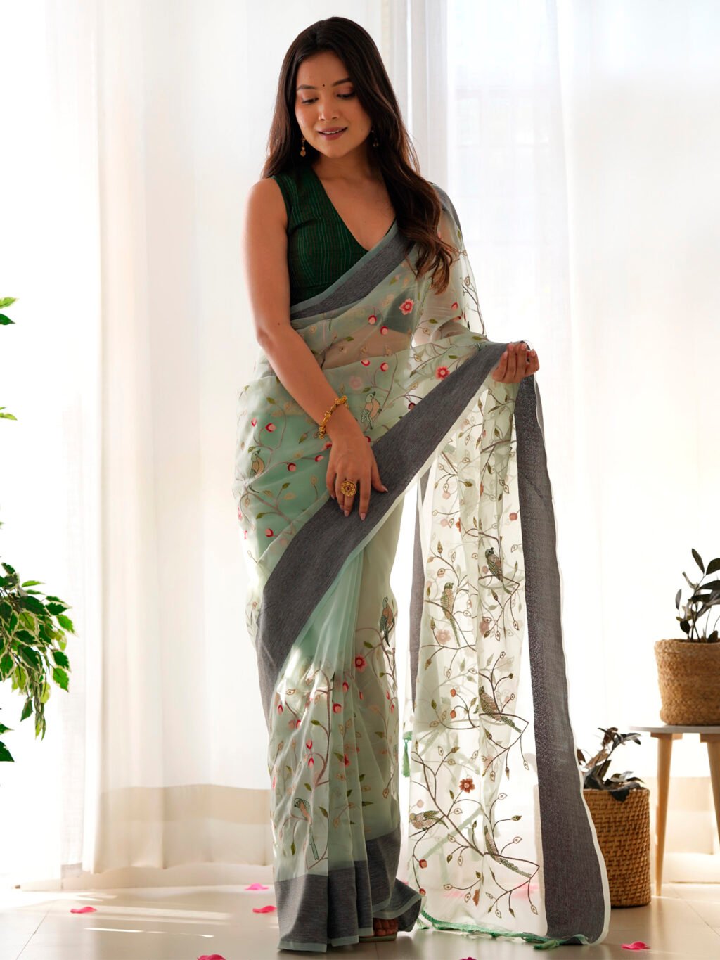Light Blue Saree - Image 4