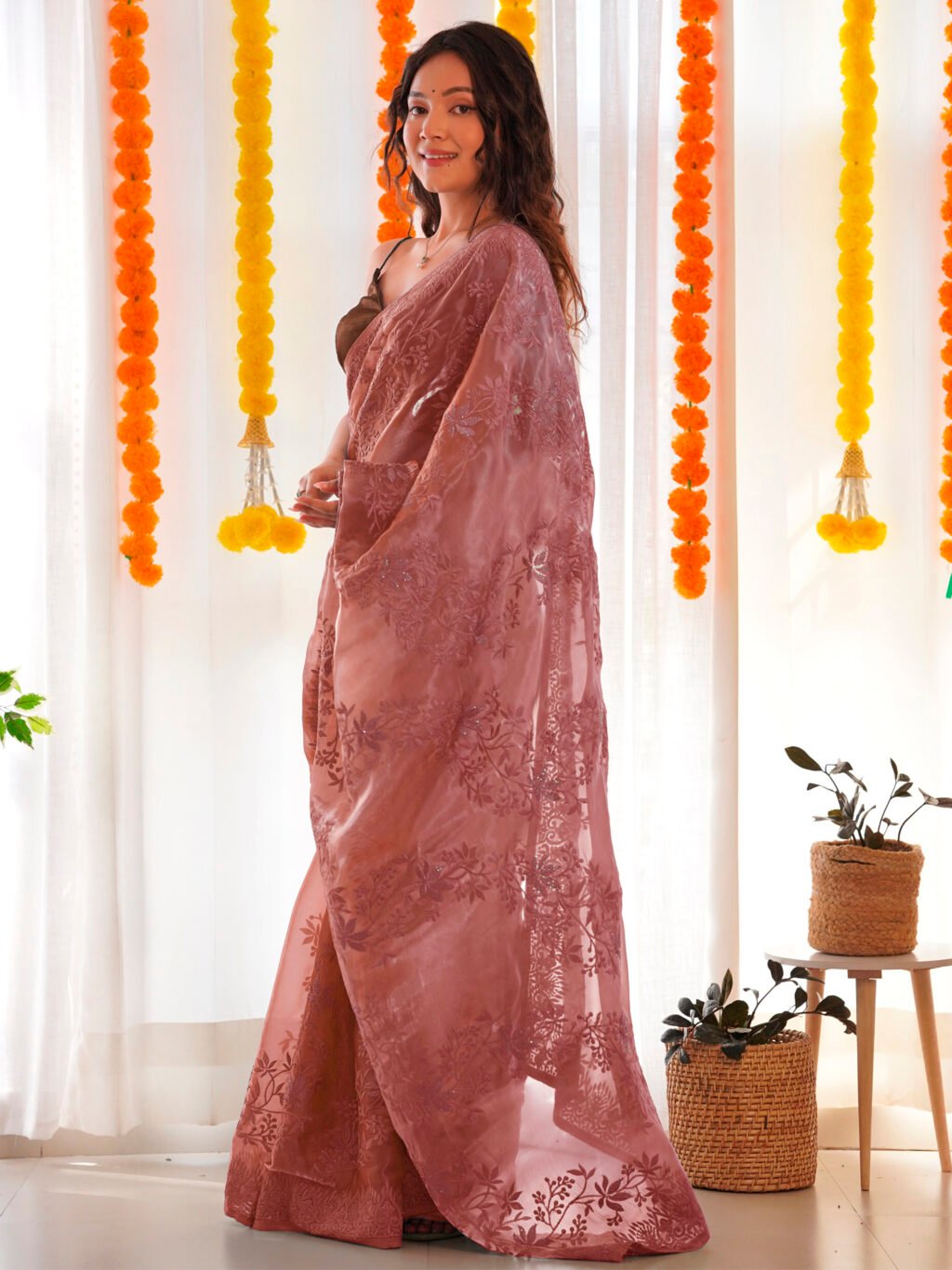 Brown Saree - Image 3