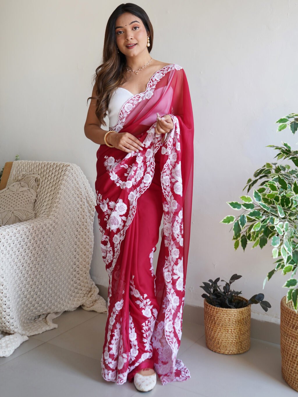 Image of Maroon Saree