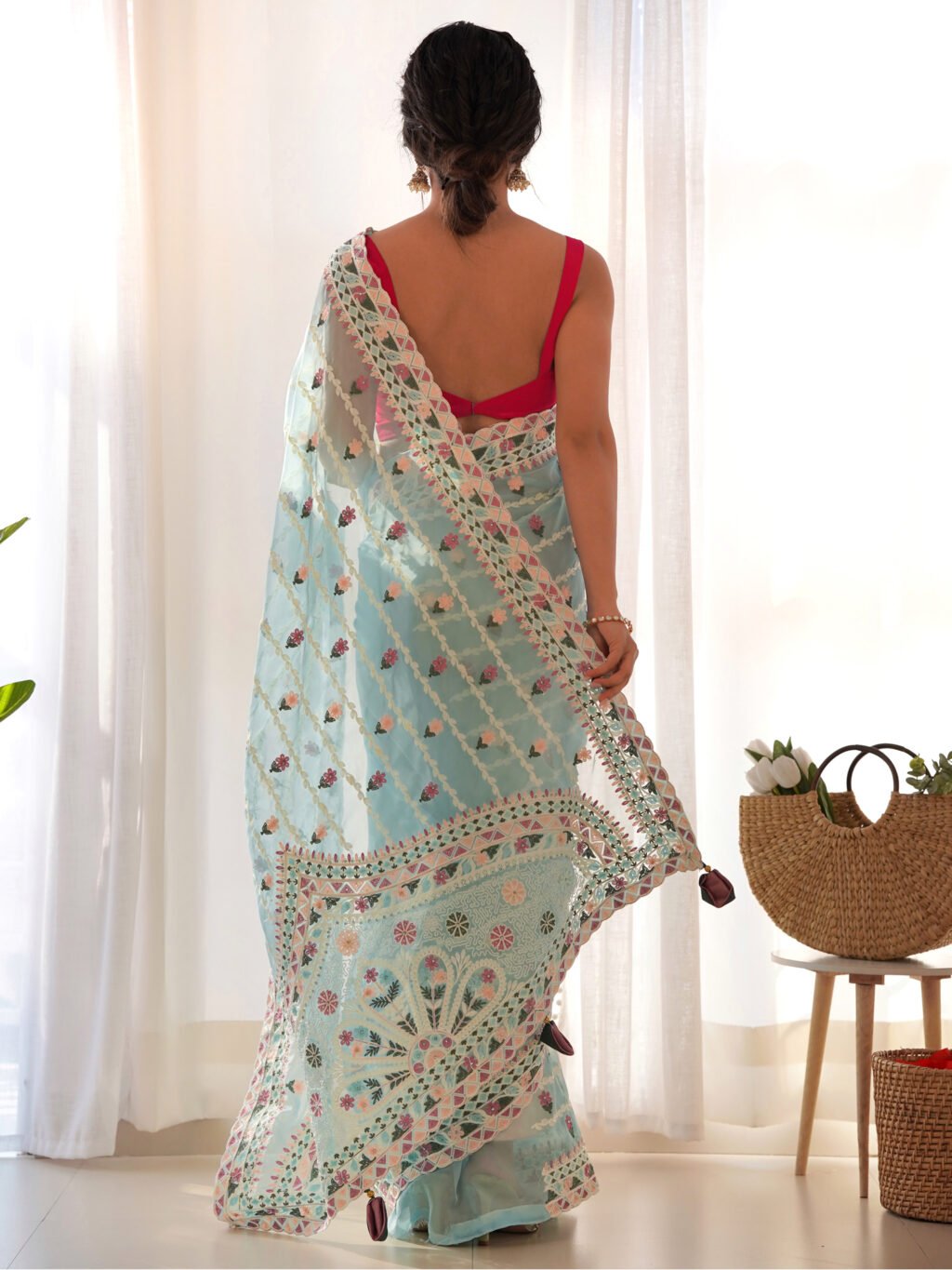 showcasing the beauty and craftsmanship of Silk Saree.