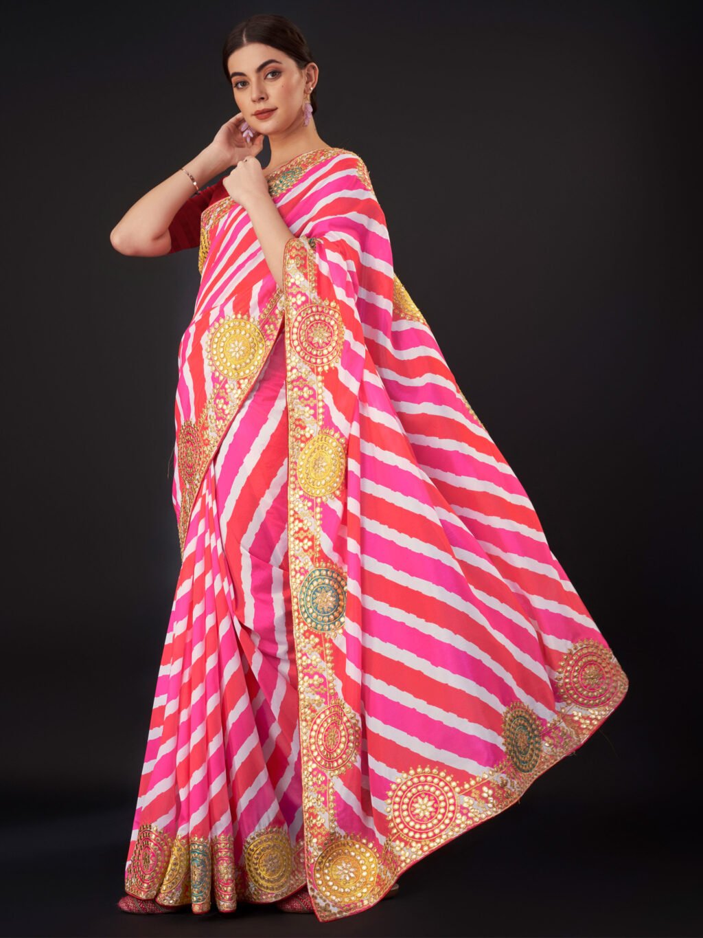 Pink Silk Saree - Image 4