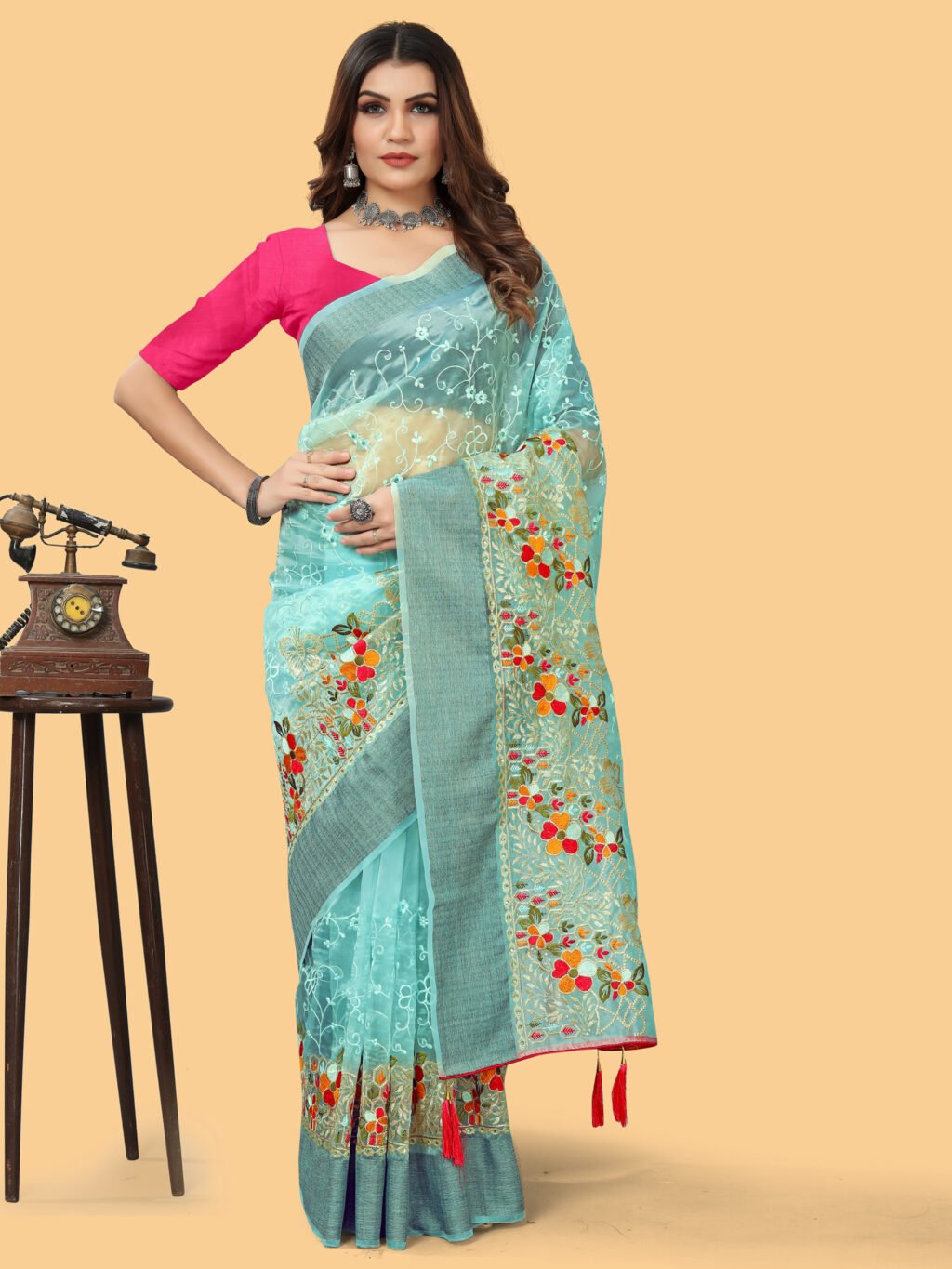 Image of Blue Saree