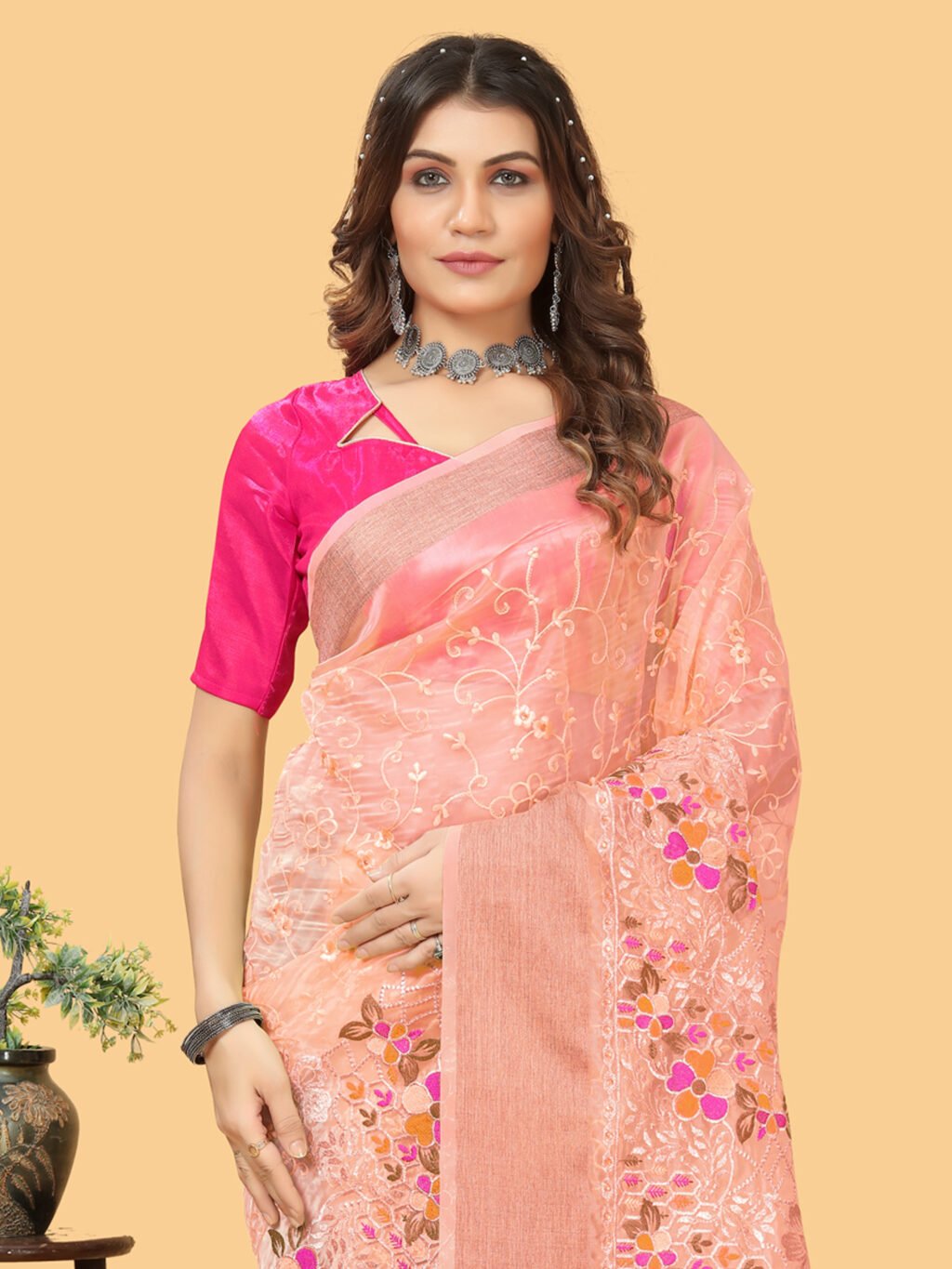 showcasing the beauty and craftsmanship of Silk Saree.