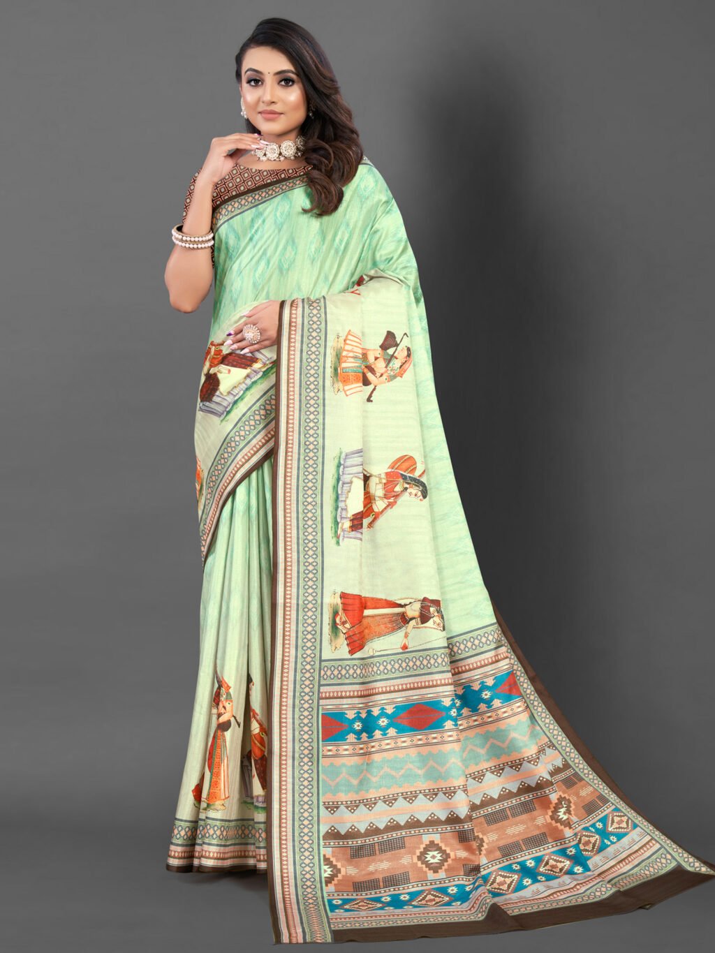 Image of Light Green Silk Saree