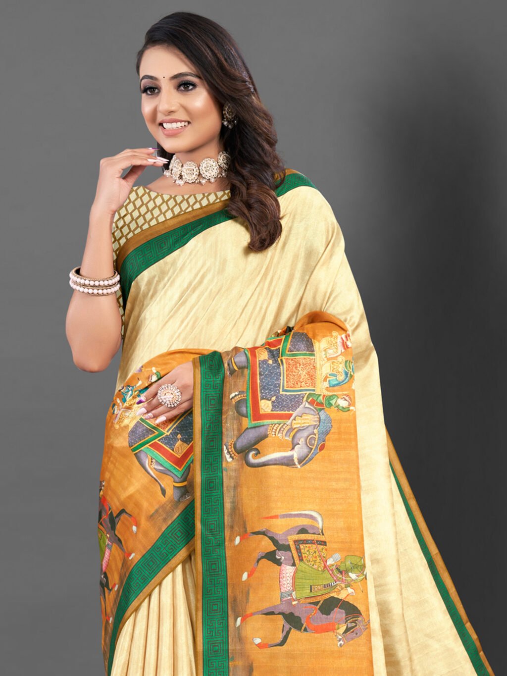 showcasing the beauty and craftsmanship of Designer Saree.