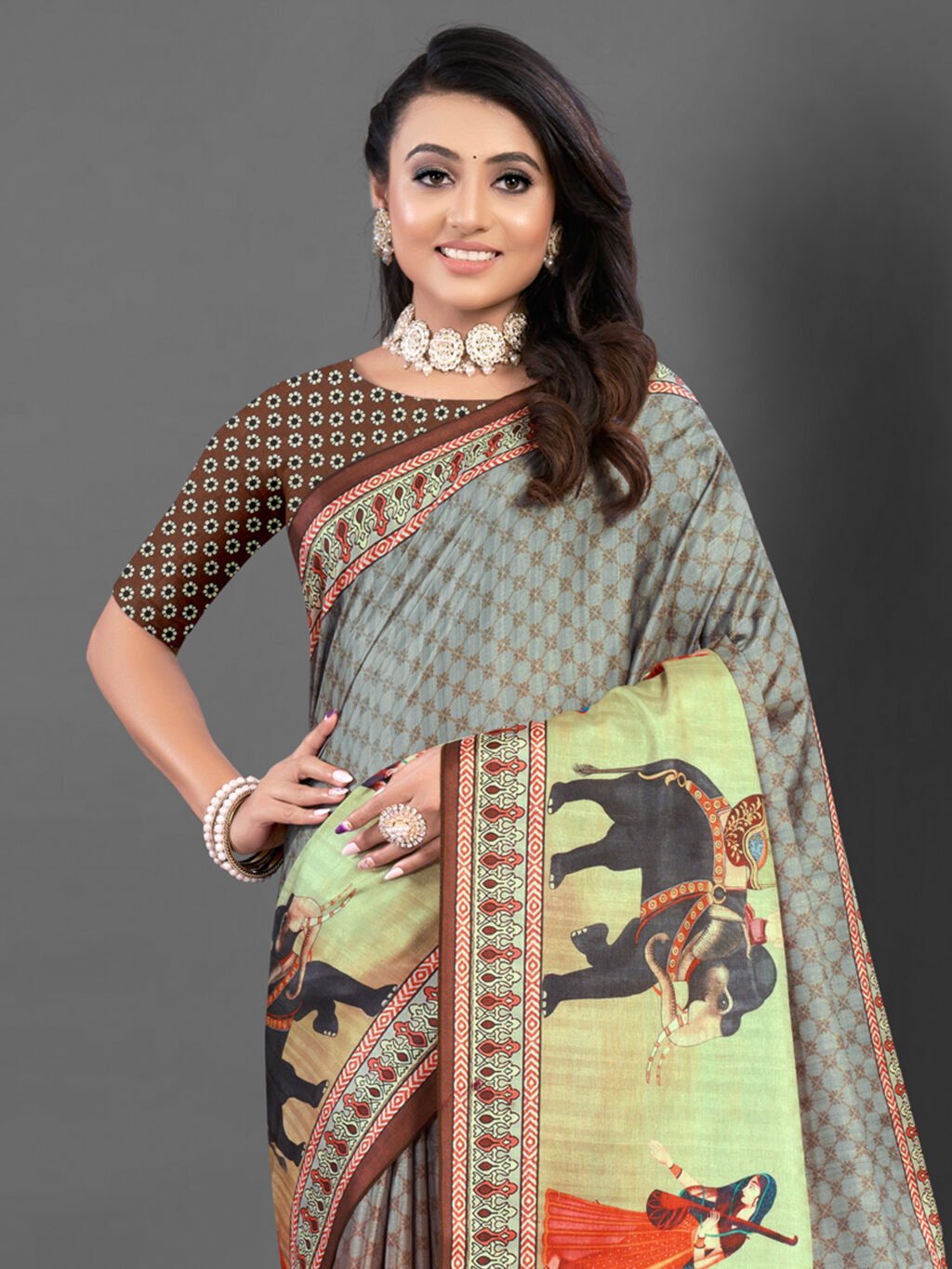 showcasing the beauty and craftsmanship of Festive Saree.
