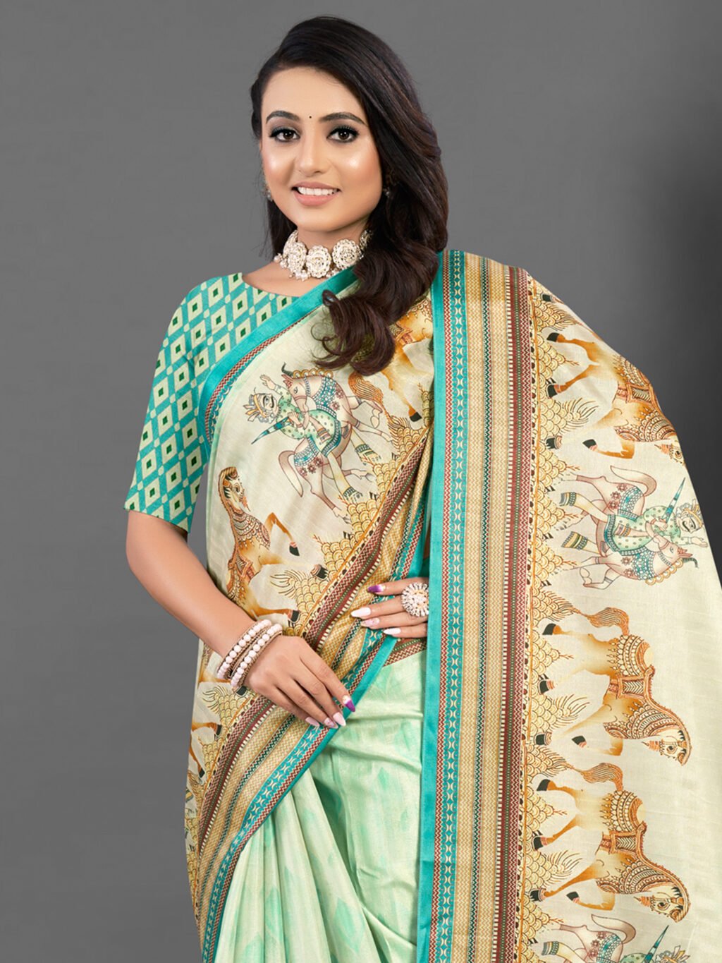 showcasing the beauty and craftsmanship of Silk Saree.