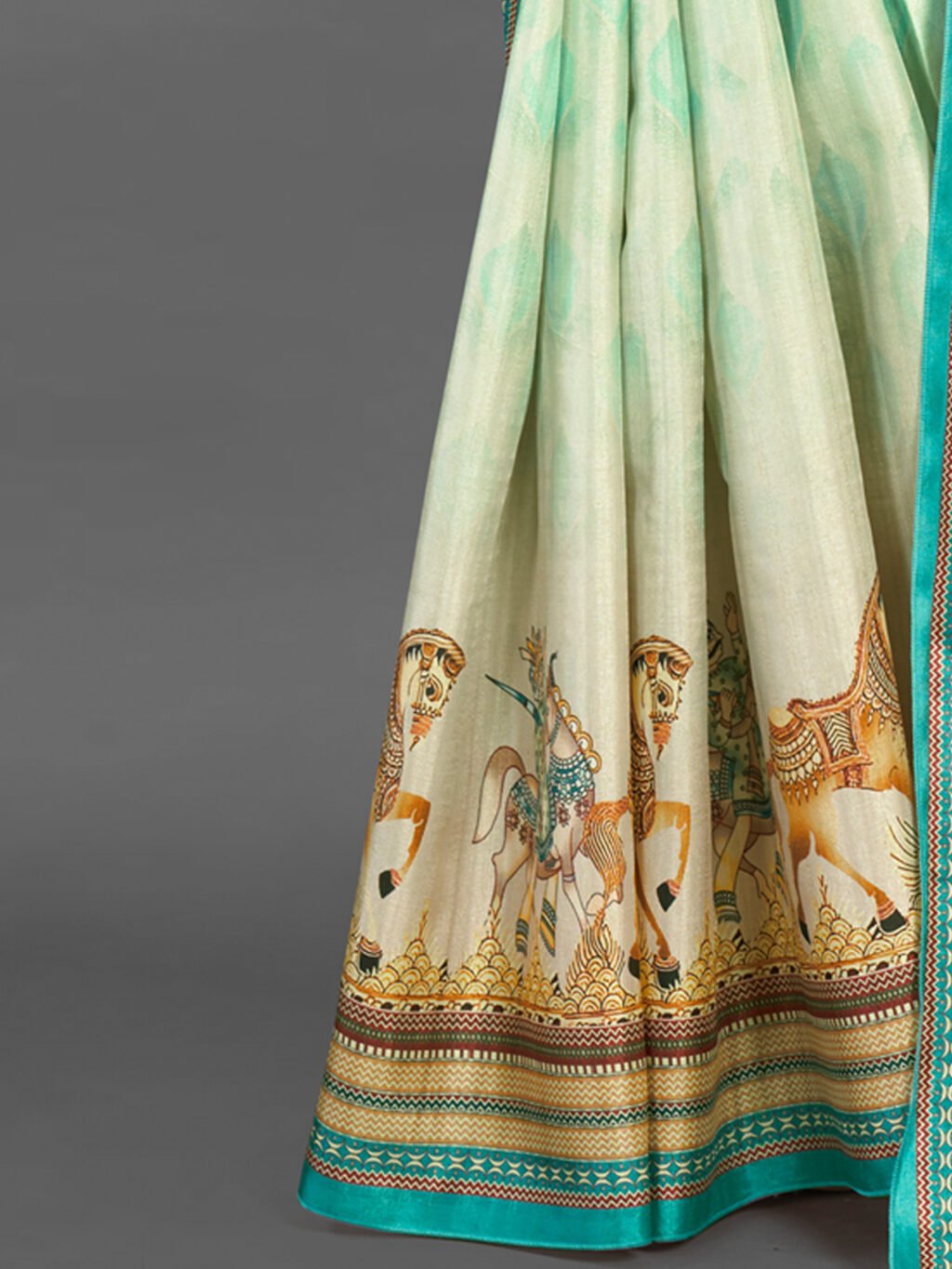 Beige Silk Saree - Image 4