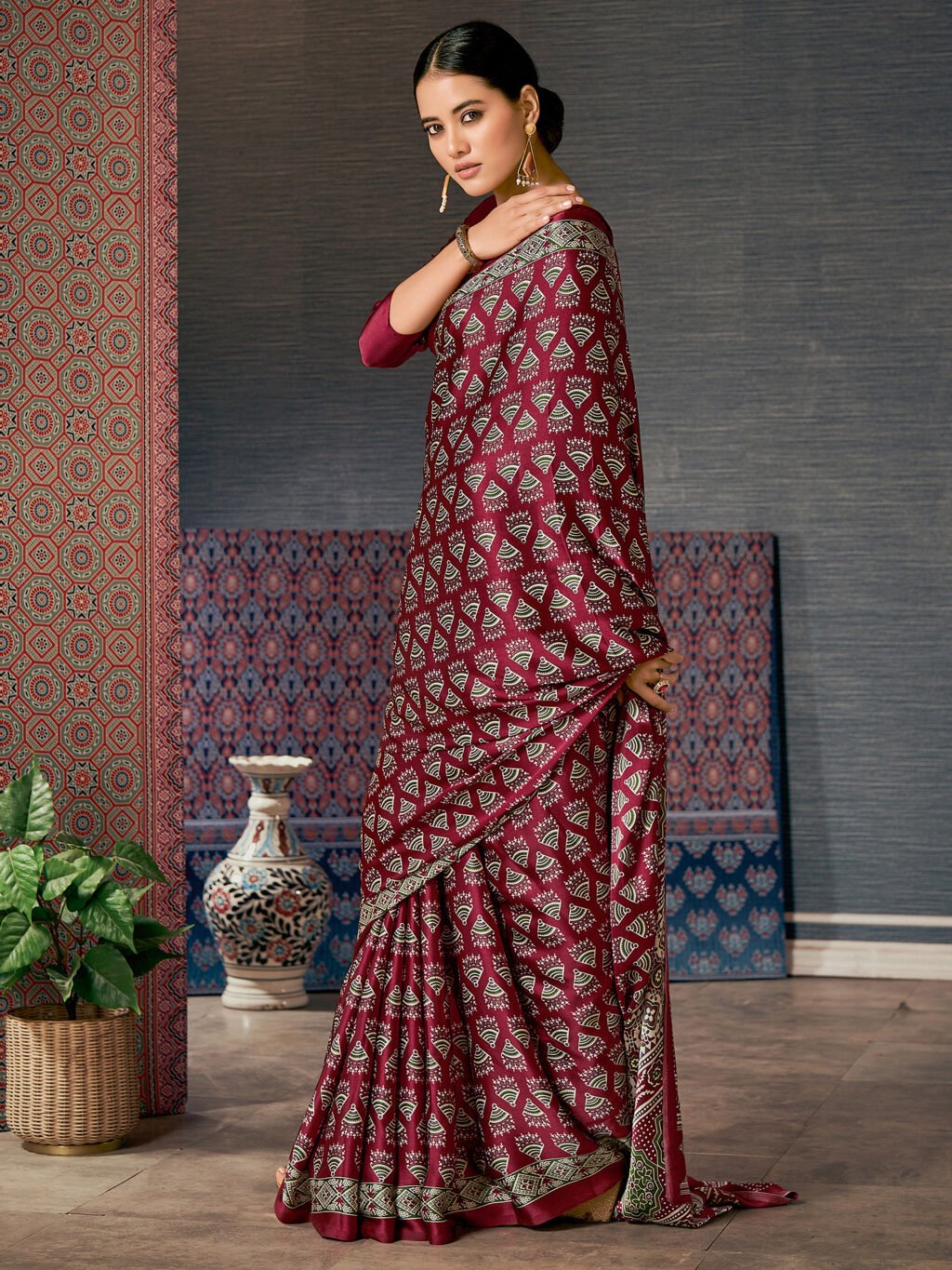 showcasing the beauty and craftsmanship of Silk Saree.