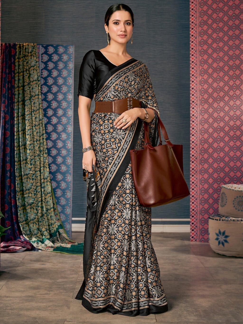 showcasing the beauty and craftsmanship of Designer Saree.