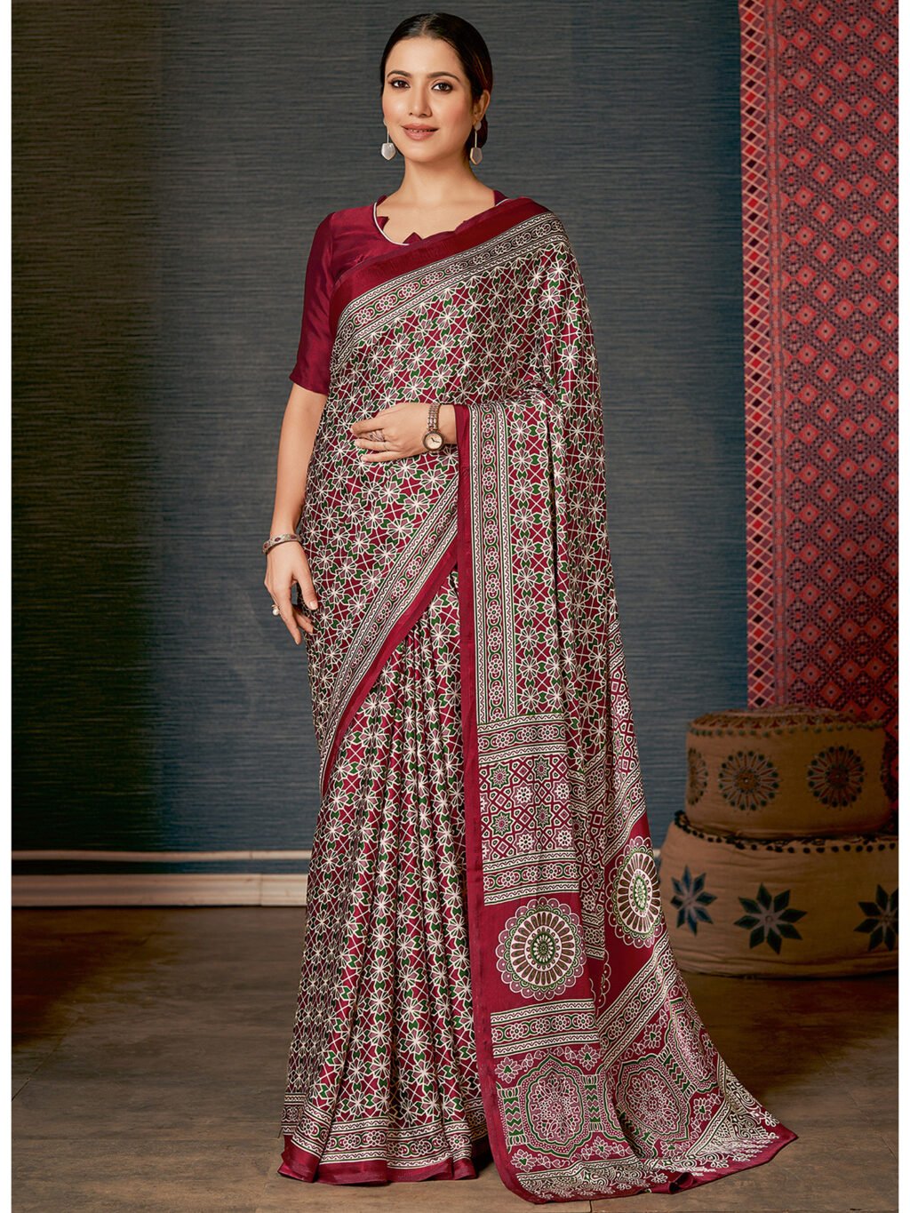 Image of Maroon Saree