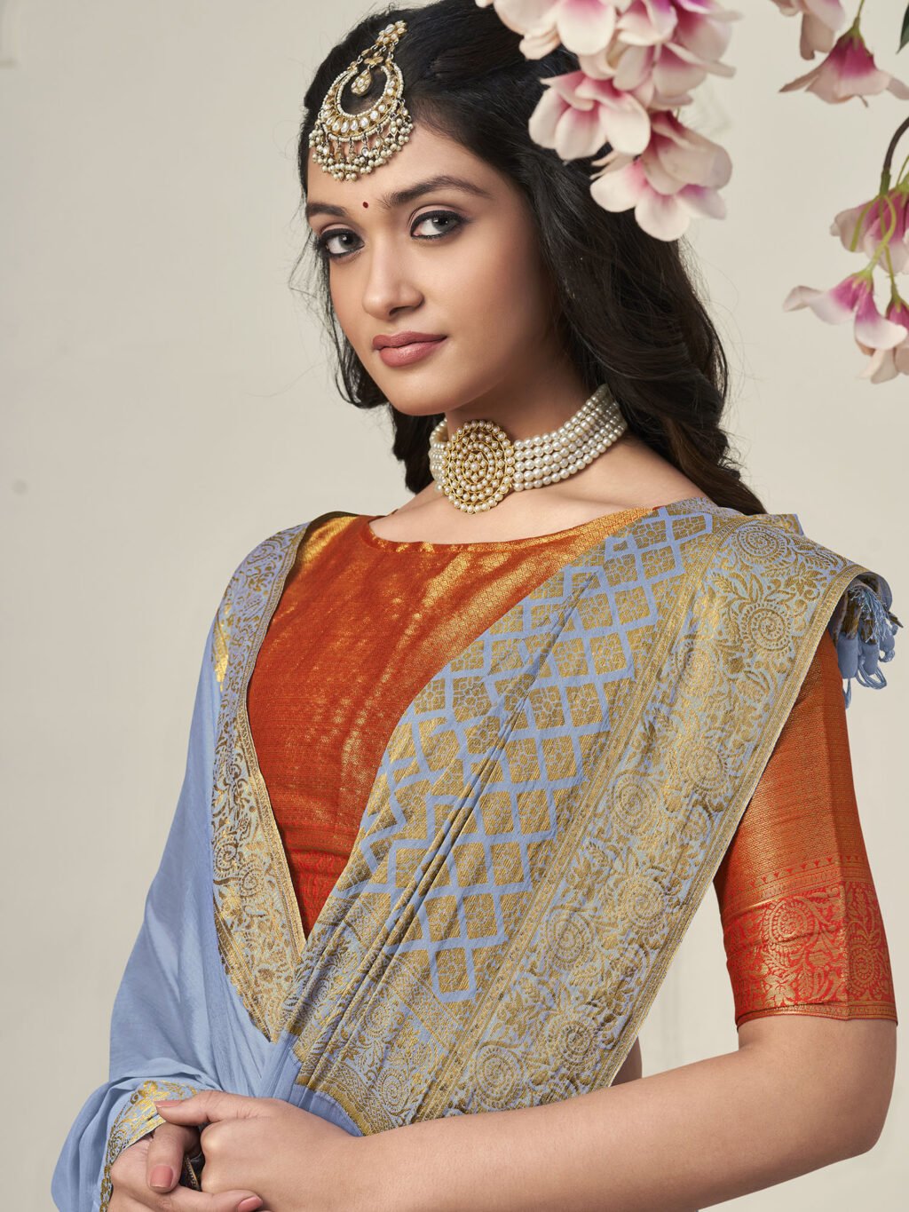 showcasing the beauty and craftsmanship of Designer Saree.