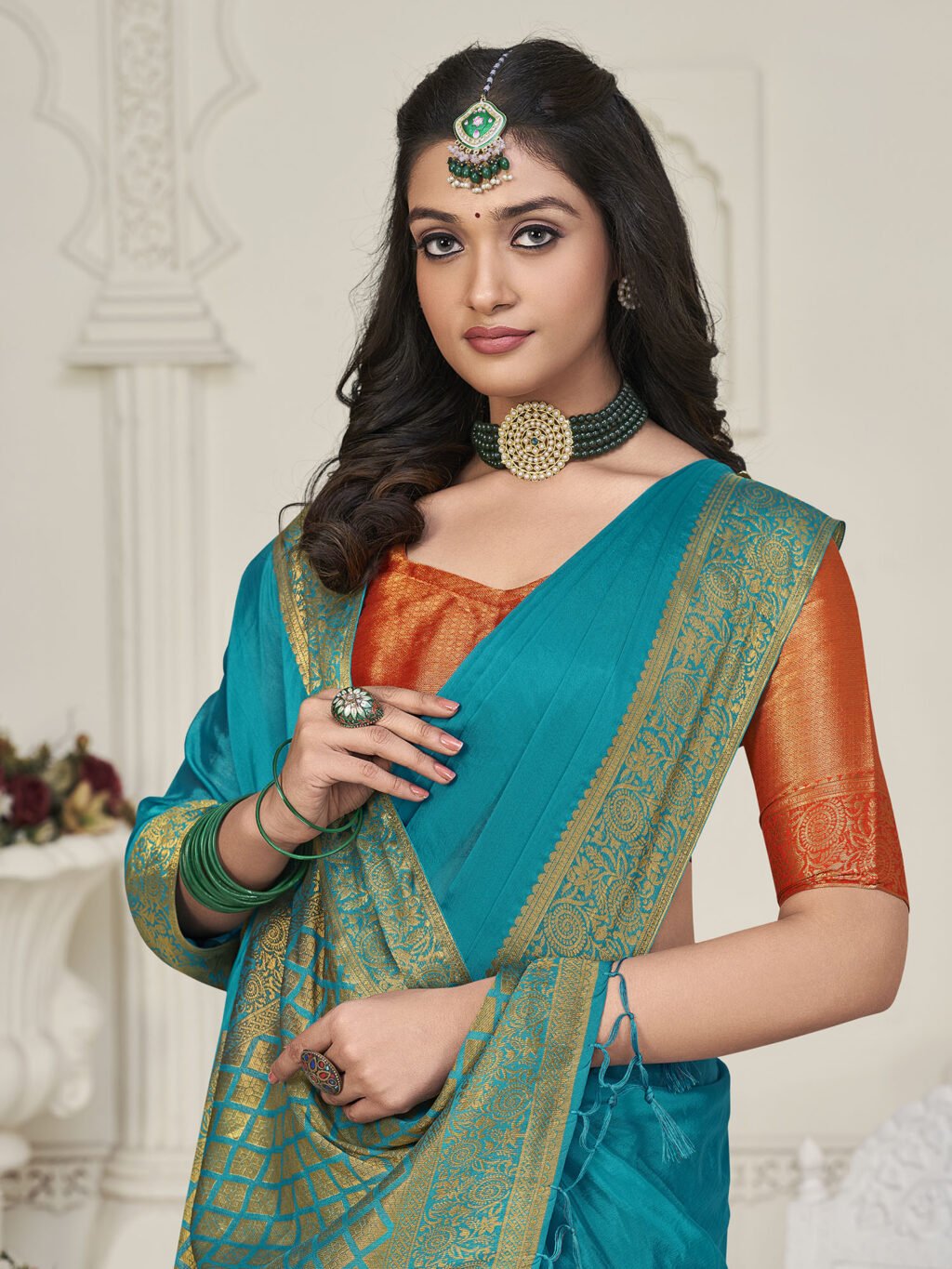 showcasing the beauty and craftsmanship of Silk Saree.