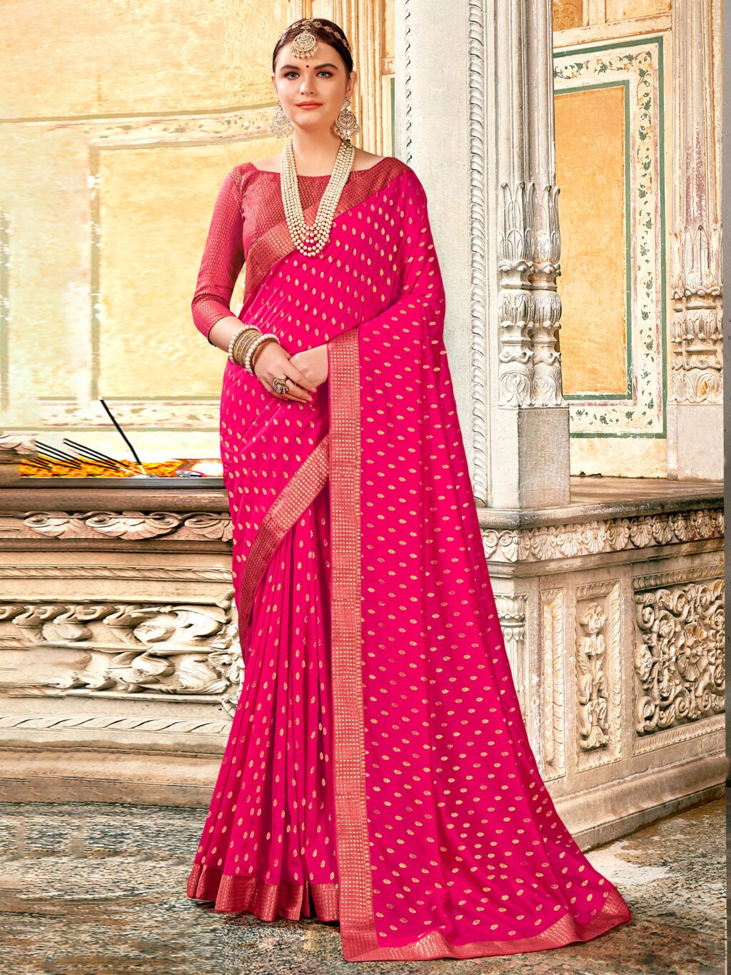 Image of Pink Silk Saree