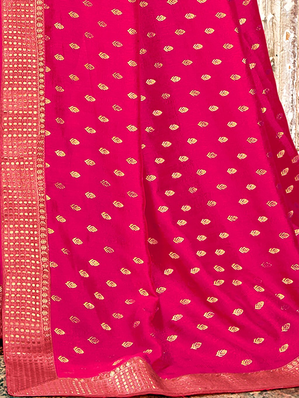 Pink Silk Saree - Image 4