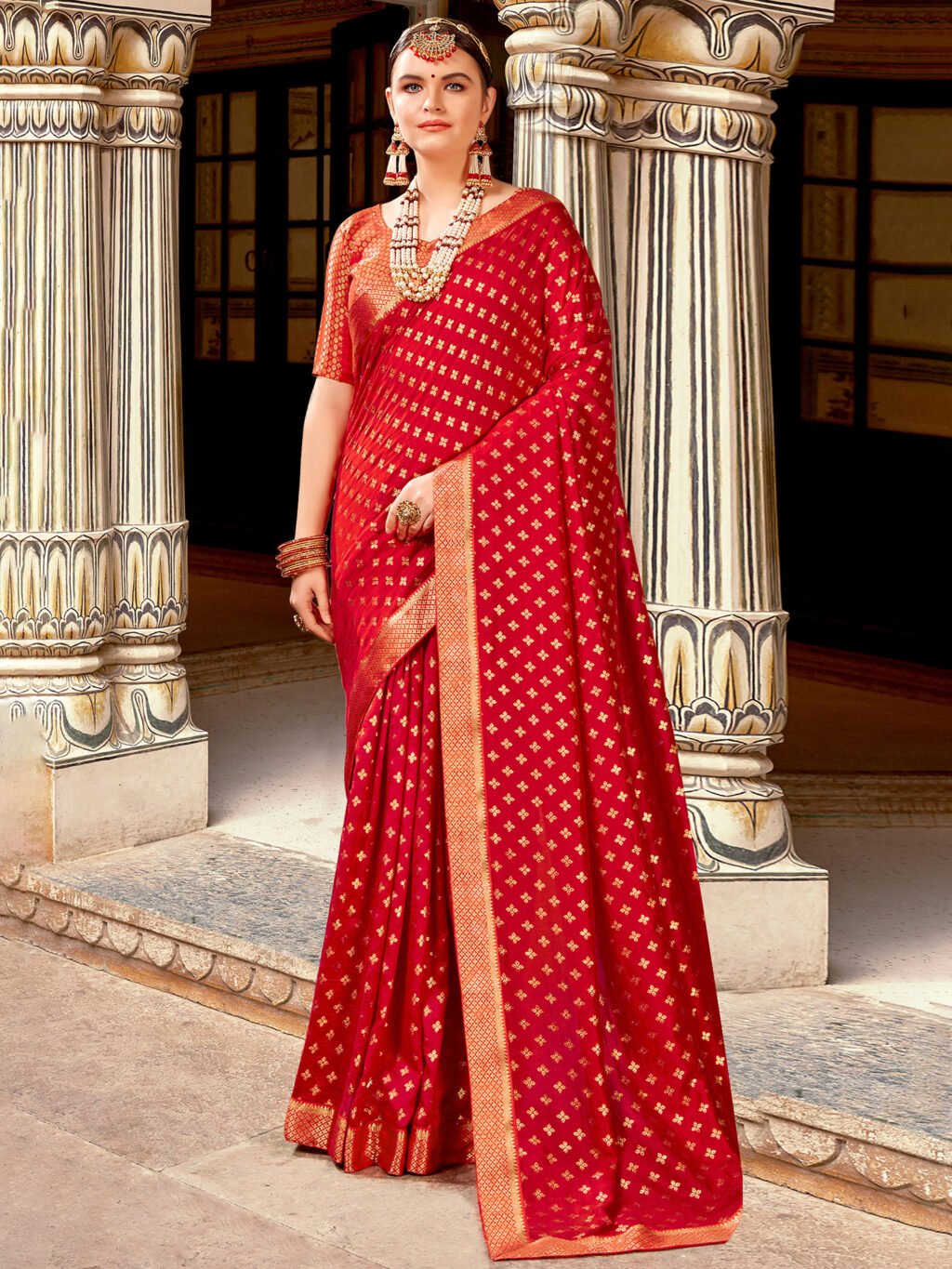 Image of Red Silk Saree