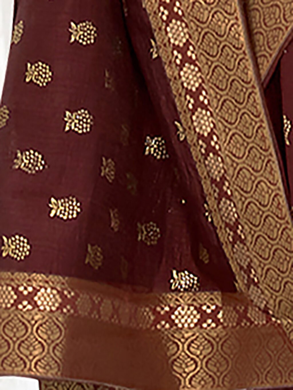 Burgundy Silk Saree - Image 4