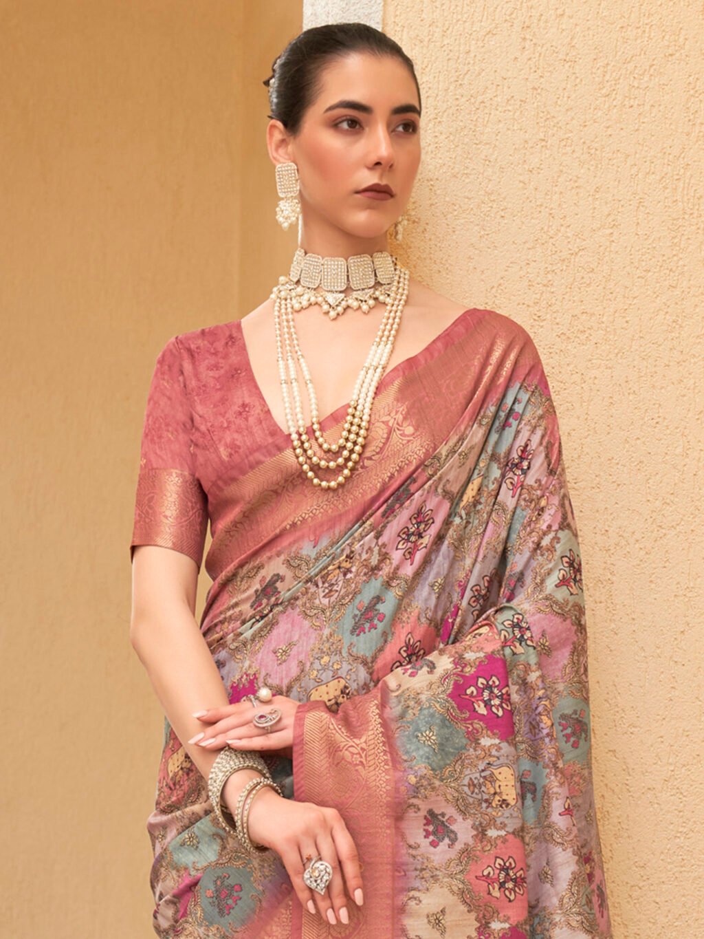 Multicolored Silk Saree - Image 3