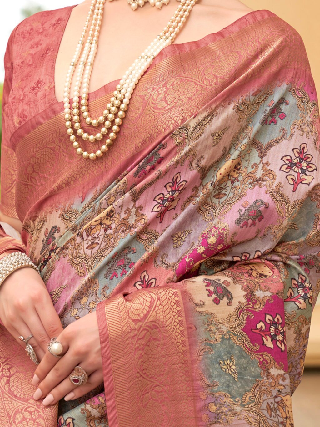 Multicolored Silk Saree - Image 4