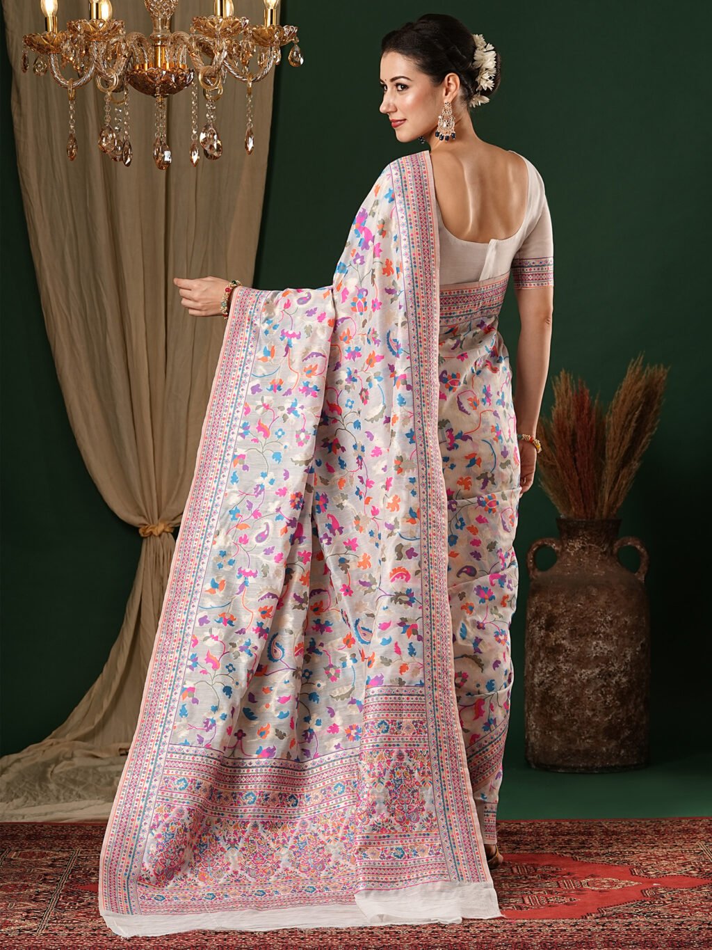 showcasing the beauty and craftsmanship of Designer Saree.