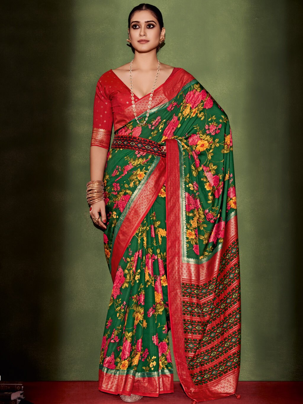 Image of Green Silk Saree