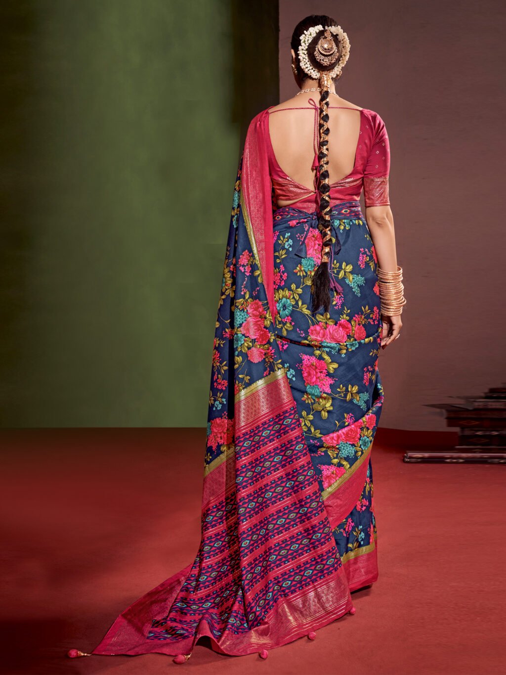 showcasing the beauty and craftsmanship of Silk Saree.