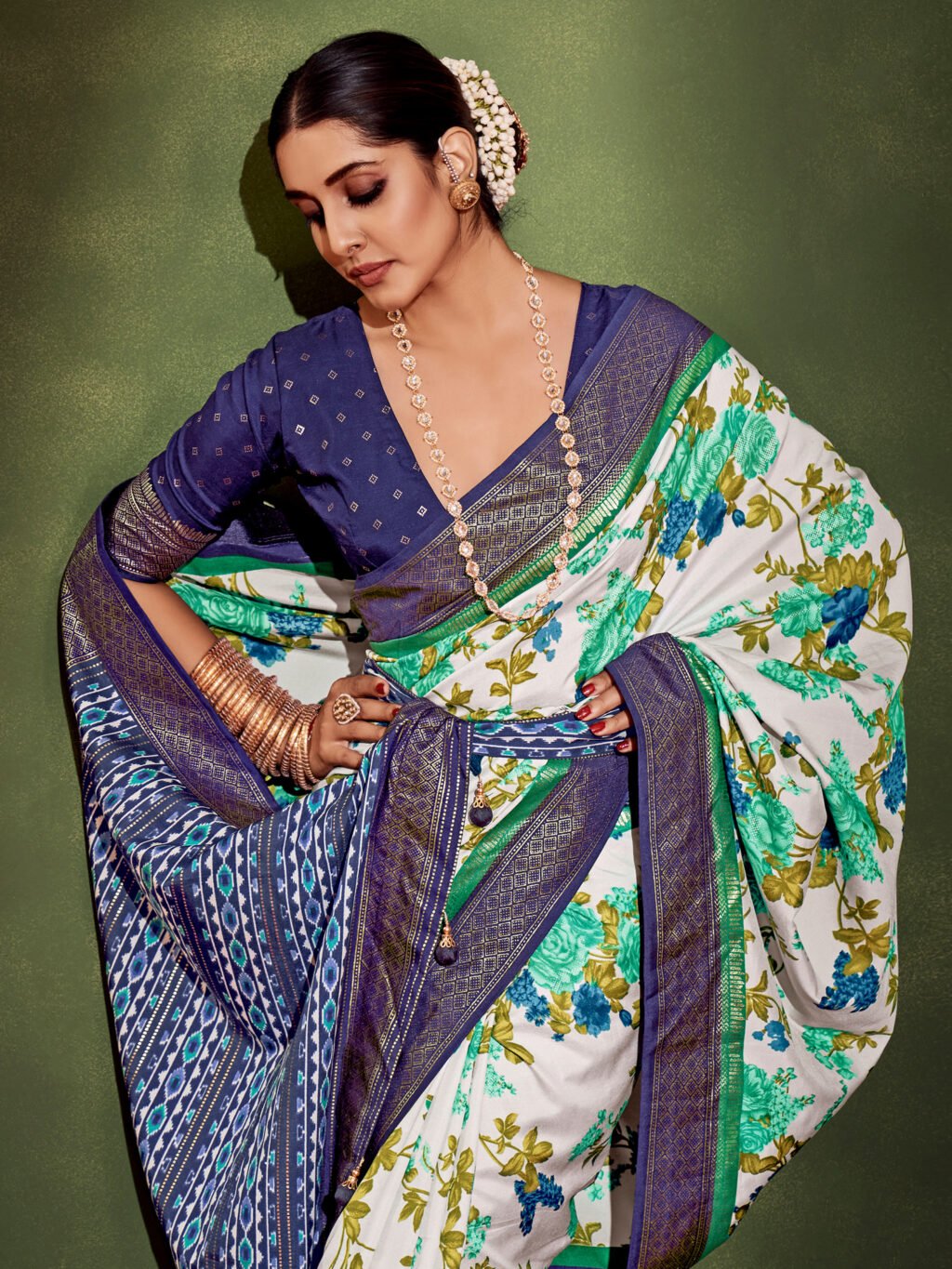 showcasing the beauty and craftsmanship of Designer Saree.