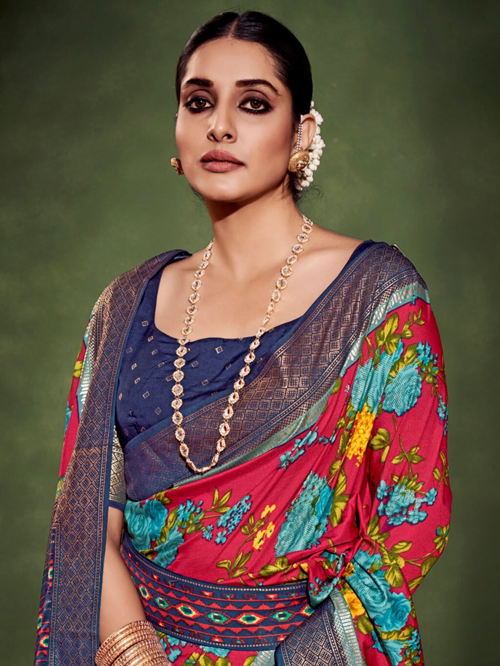 Pink Silk Saree - Image 3