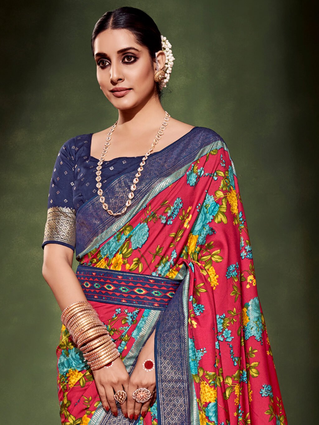 Pink Silk Saree - Image 4