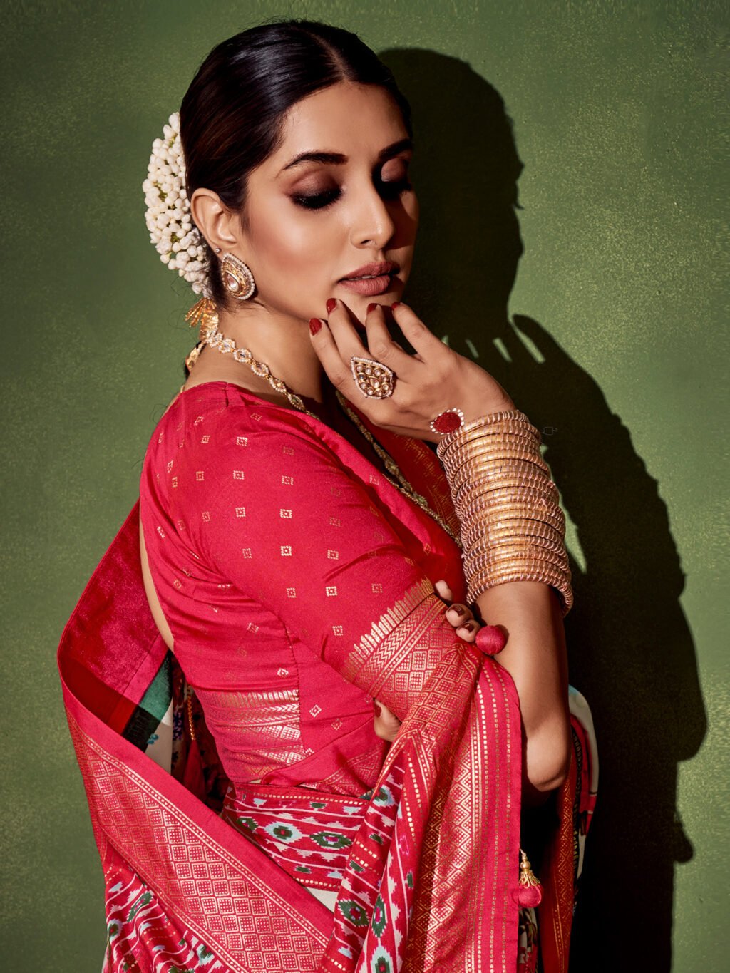 White Silk Saree - Image 3