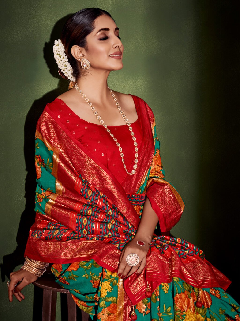 showcasing the beauty and craftsmanship of Silk Saree.