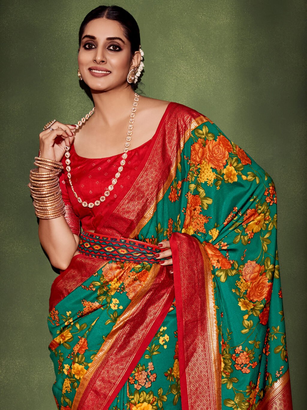 Blue Silk Saree - Image 3