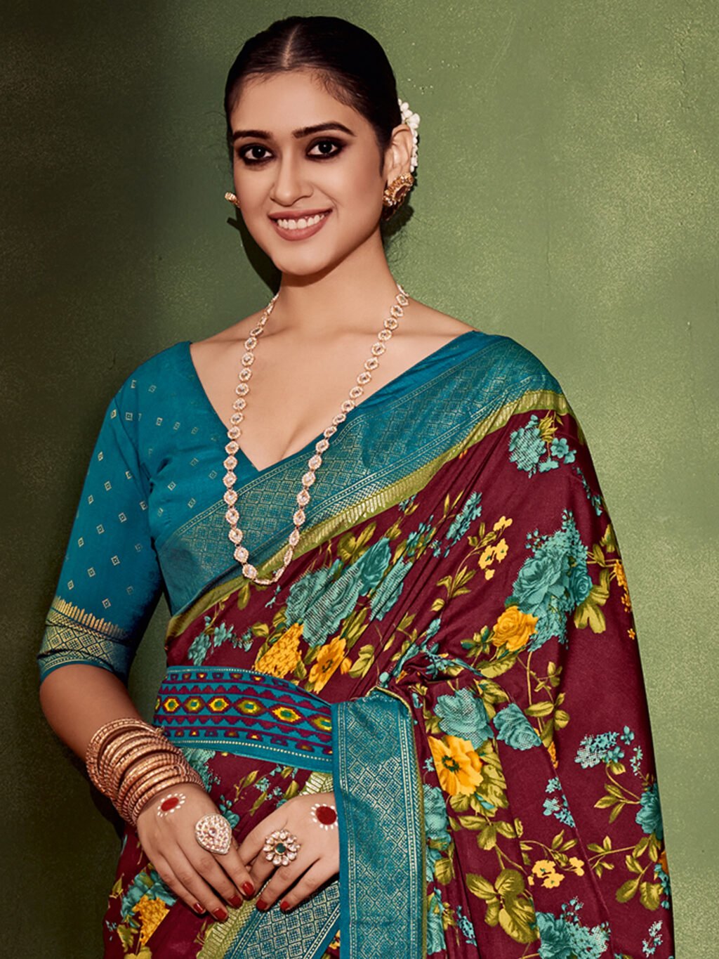 showcasing the beauty and craftsmanship of Festive Saree.