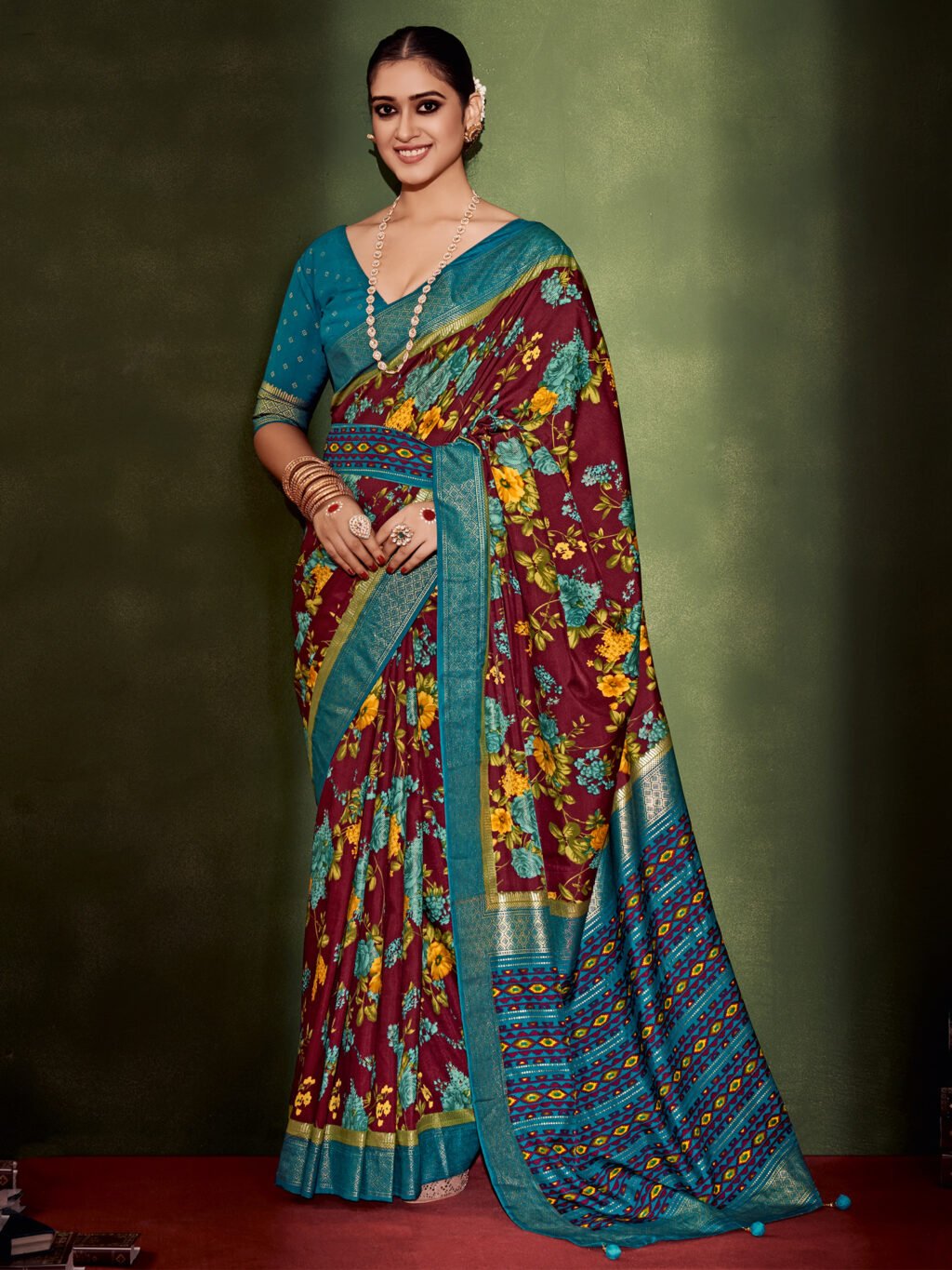 Image of Purple Silk Saree