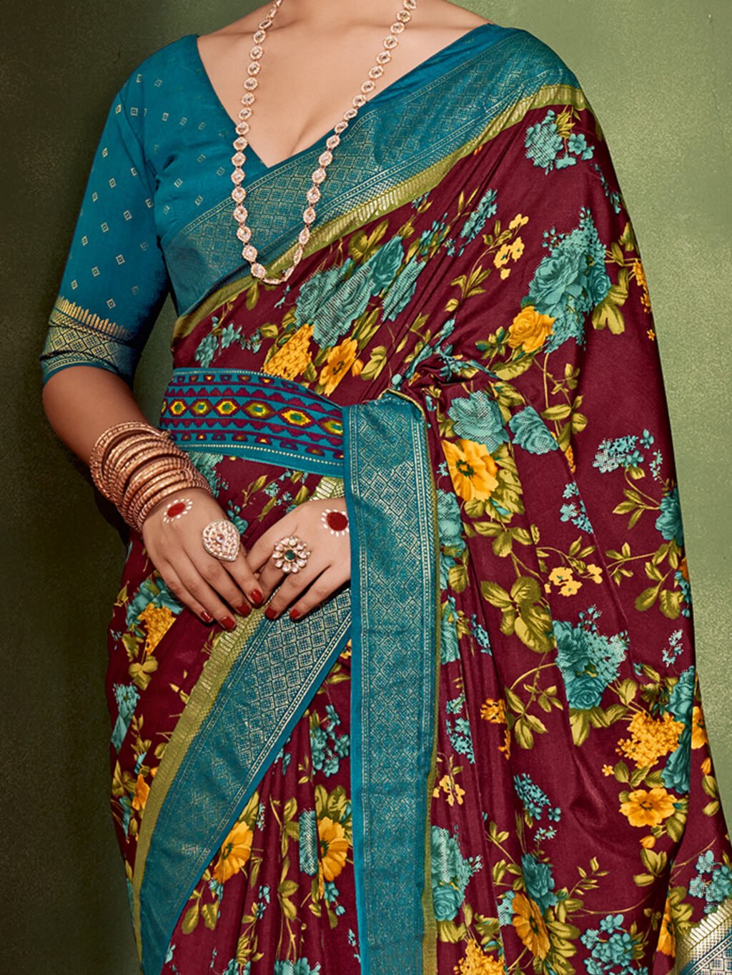 Purple Silk Saree - Image 3
