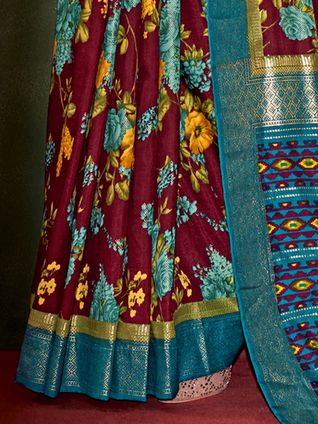 Purple Silk Saree - Image 4