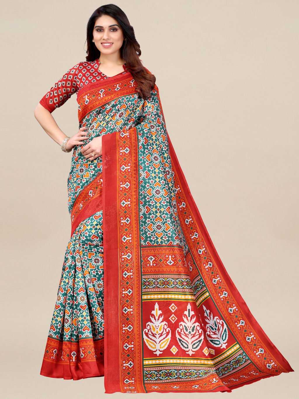 Image of Sea Green Silk Saree