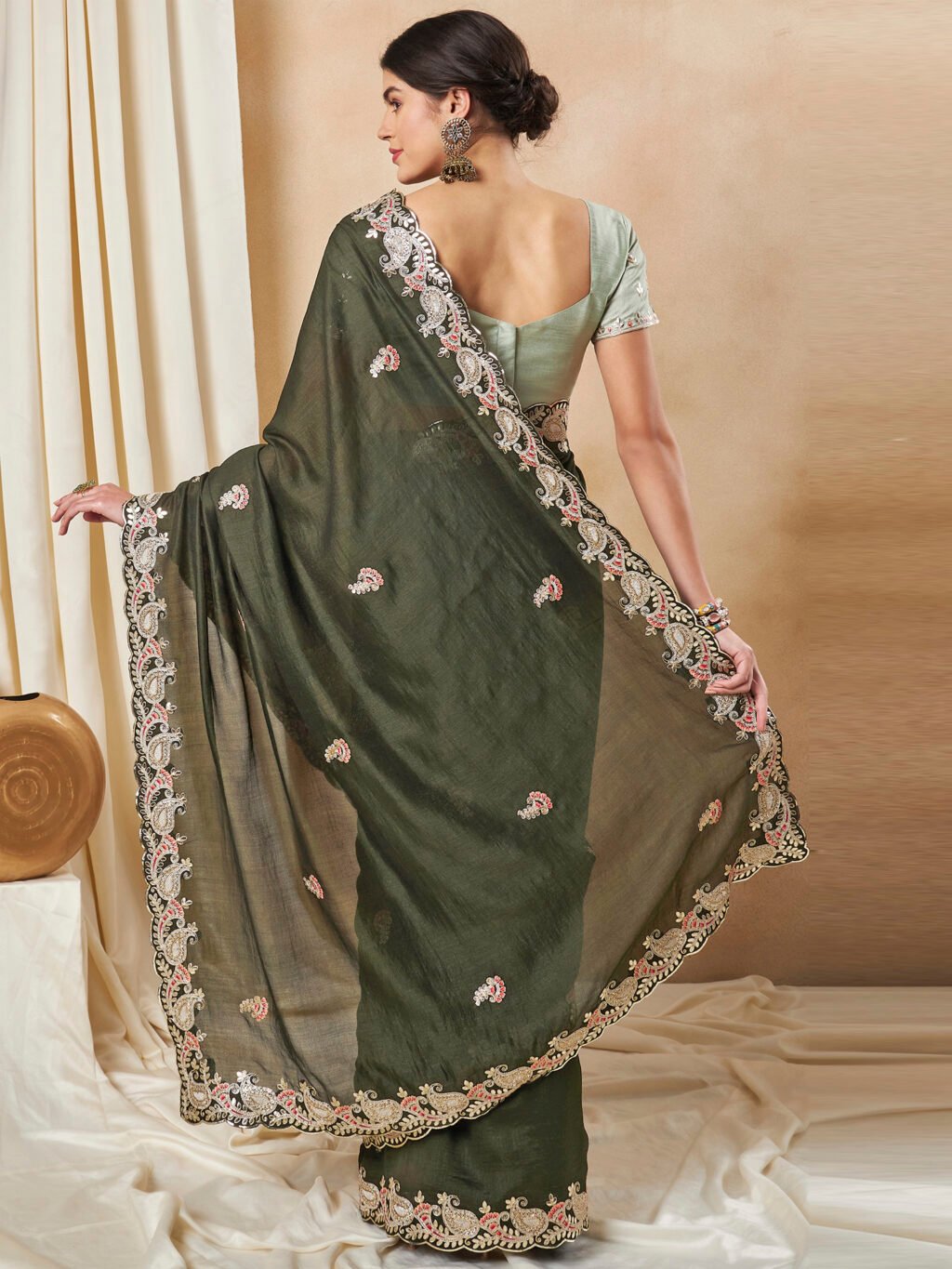 showcasing the beauty and craftsmanship of Silk Saree.