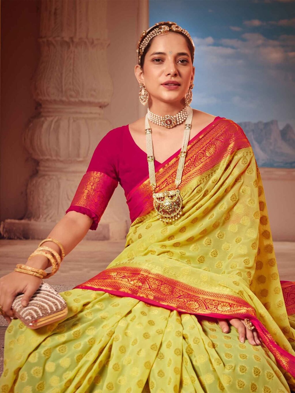 showcasing the beauty and craftsmanship of Festive Saree.