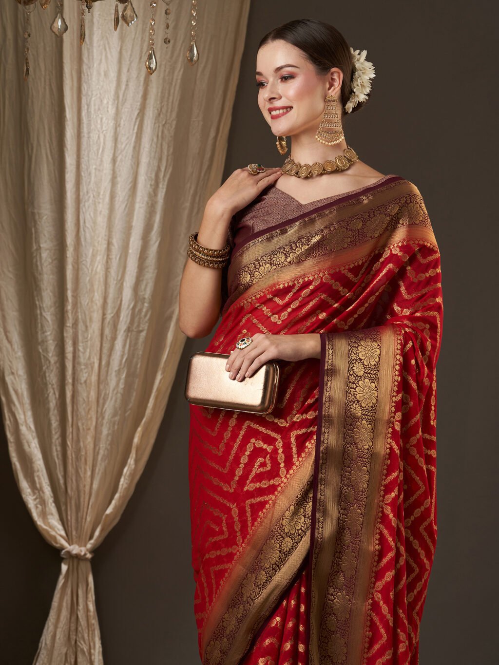 showcasing the beauty and craftsmanship of Traditional Saree.