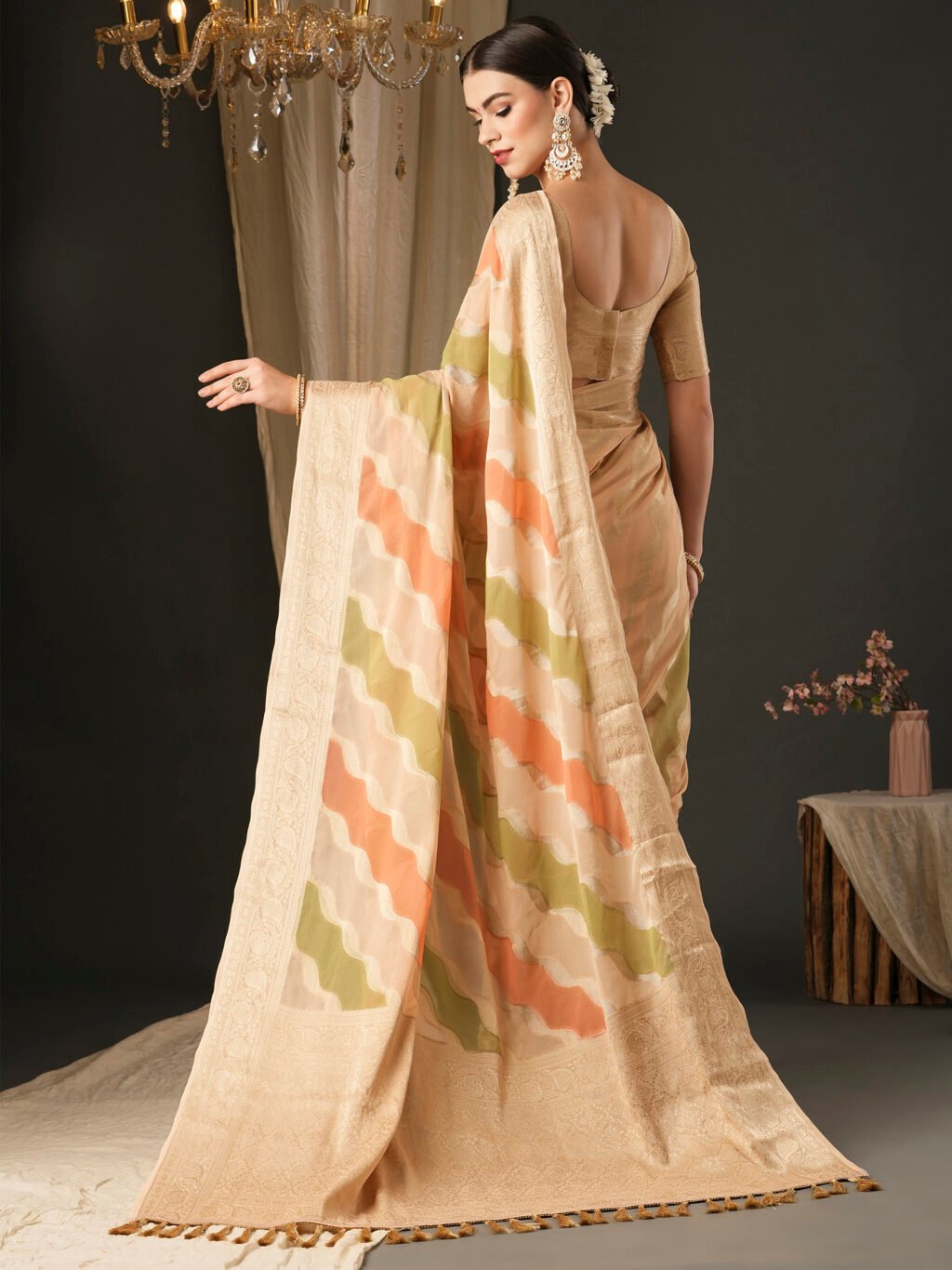 showcasing the beauty and craftsmanship of Silk Saree.