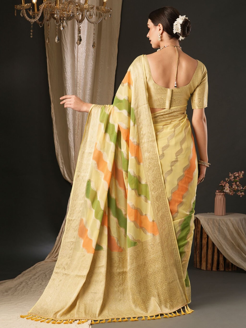 showcasing the beauty and craftsmanship of Designer Saree.