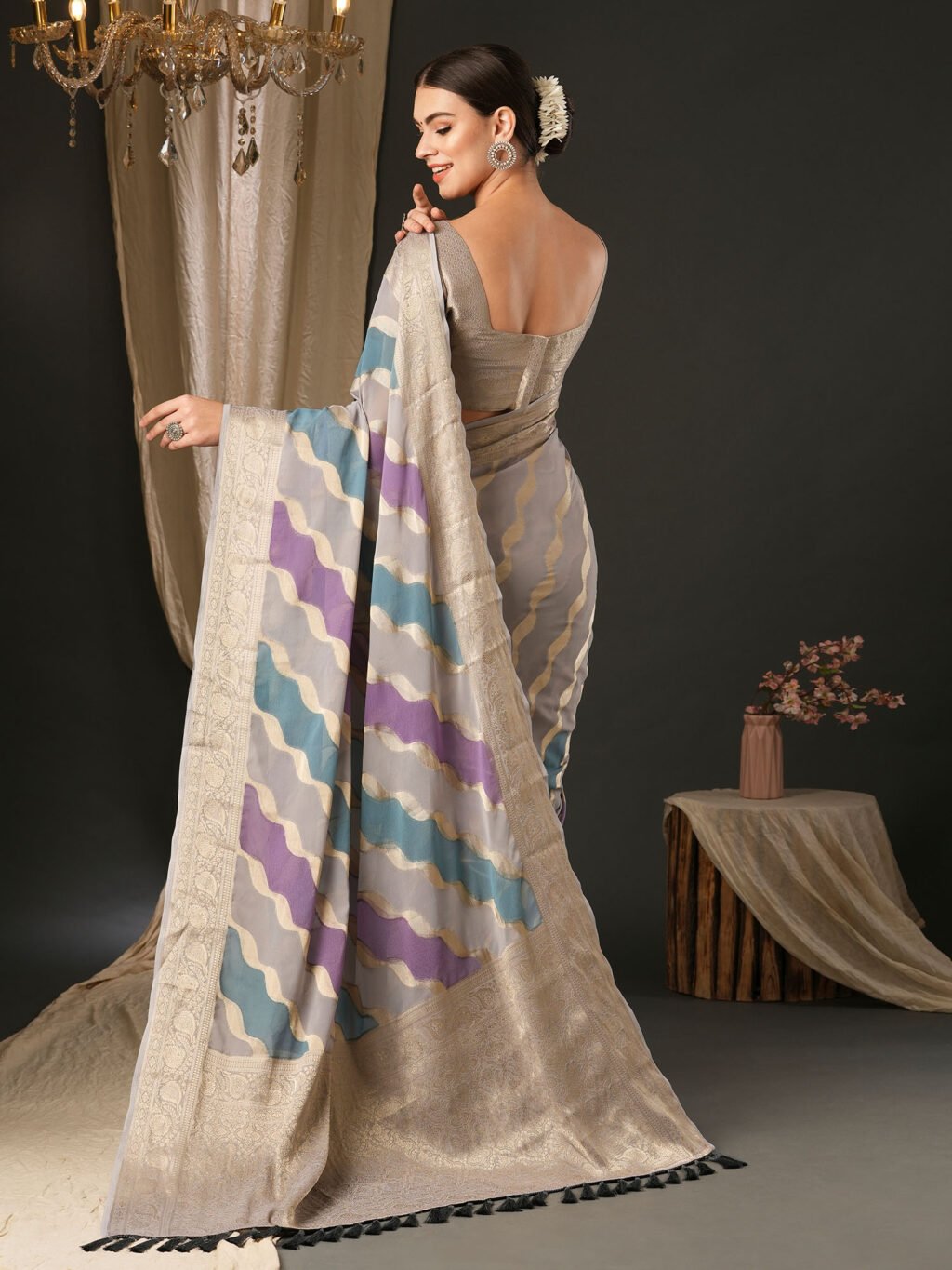 showcasing the beauty and craftsmanship of Festive Saree.