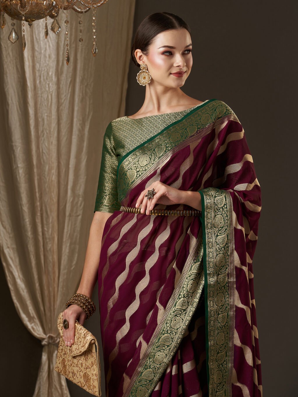 showcasing the beauty and craftsmanship of Designer Saree.